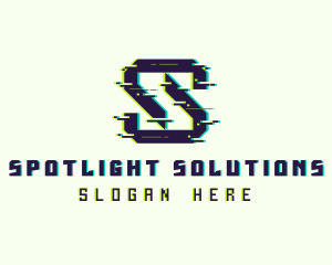 Glitch Gaming Letter S logo design