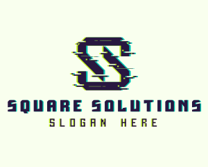 Glitch Gaming Letter S logo design