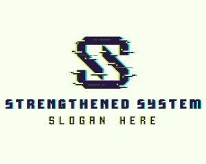 Glitch Gaming Letter S logo design