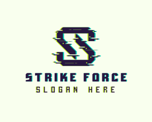 Glitch Gaming Letter S logo design