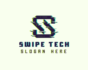 Glitch Gaming Letter S logo design