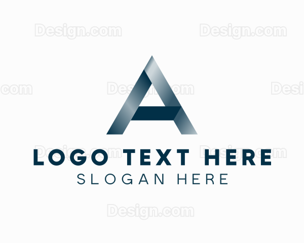 Metallic Ribbon Letter A Logo