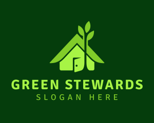 Green Environmental House logo design