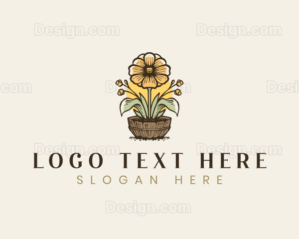 Flower Pot Gardening Logo