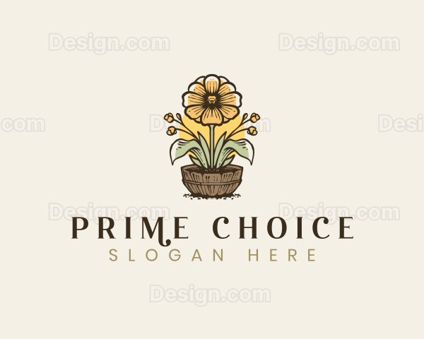 Flower Pot Gardening Logo