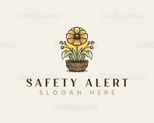 Flower Pot Gardening Logo