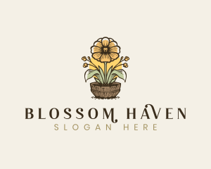 Flower Pot Gardening logo design