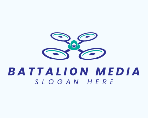 Flying Propeller Drone logo design