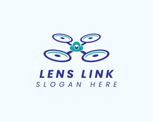 Flying Propeller Drone logo design