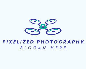 Flying Propeller Drone logo design