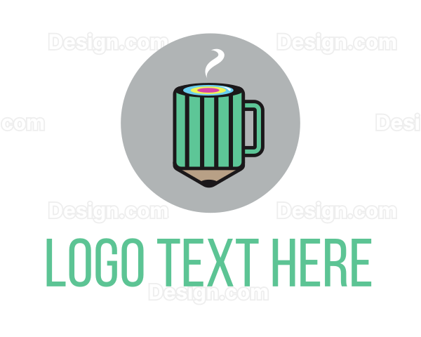 Creative Pencil Coffee Logo