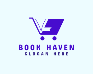 Book Shopping Cart logo design