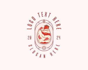 Strawberry Smoothie Beverage logo
