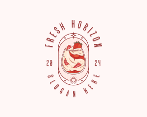 Strawberry Smoothie Beverage logo