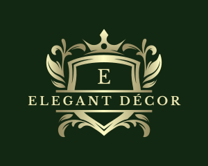 Elegant Crown Shield logo design