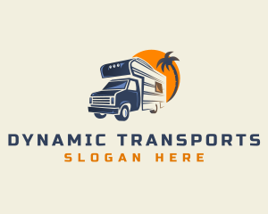 Camper Van Travel Transportation logo design