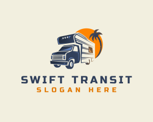 Camper Van Travel Transportation logo design