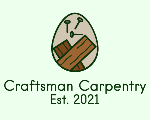 Woodworking Carpenter Egg  logo design