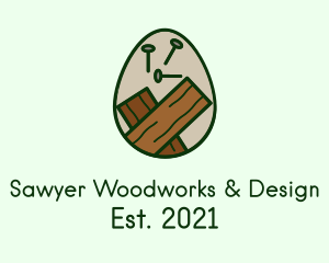 Woodworking Carpenter Egg  logo design