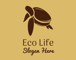 Eco Coffee Bean Turtle logo design