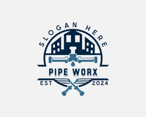 Building Plumber Pipes  logo design