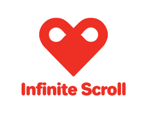 Red Infinity Heart  logo design