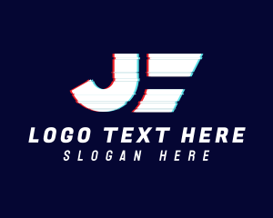 Glitchy Letter J Tech logo