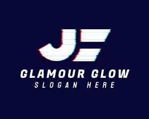Glitchy Letter J Tech logo