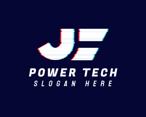 Glitchy Letter J Tech logo