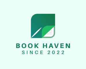 Leaf Book Library  logo design