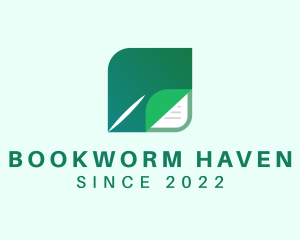 Leaf Book Library  logo design