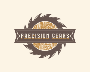 Wood Gear Saw logo design