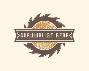 Wood Gear Saw logo design