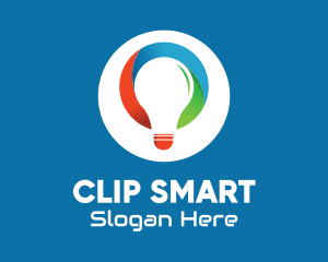 Multicolor Light Bulb logo design