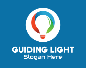 Multicolor Light Bulb logo design