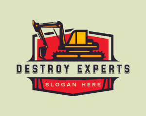 Excavator Demolition Equipment logo design