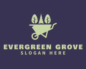 Green Trees Wheelbarrow logo design