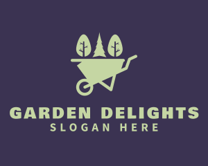 Green Trees Wheelbarrow logo design