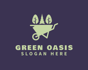 Green Trees Wheelbarrow logo design