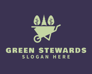 Green Trees Wheelbarrow logo design