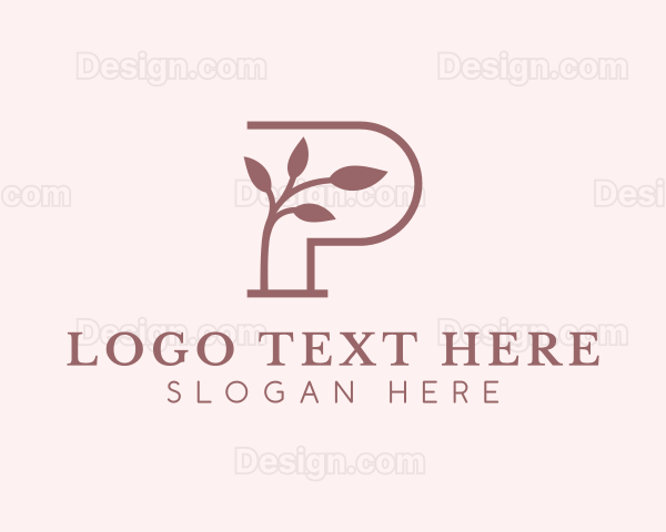 Natural Leaf Letter P Logo