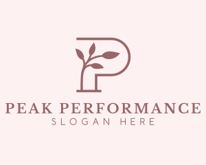 Natural Leaf Letter P logo design