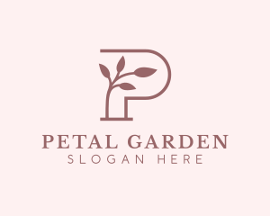 Natural Leaf Letter P logo design