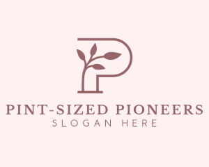 Natural Leaf Letter P logo design