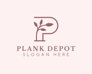 Natural Leaf Letter P logo design