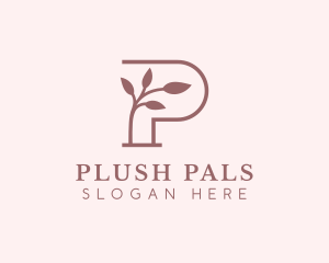 Natural Leaf Letter P logo design