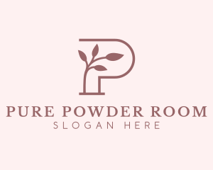 Natural Leaf Letter P logo design