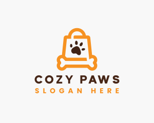 Dog Paw Shopping logo design