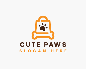 Dog Paw Shopping logo design