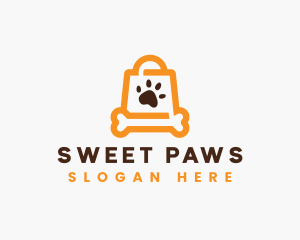Dog Paw Shopping logo design